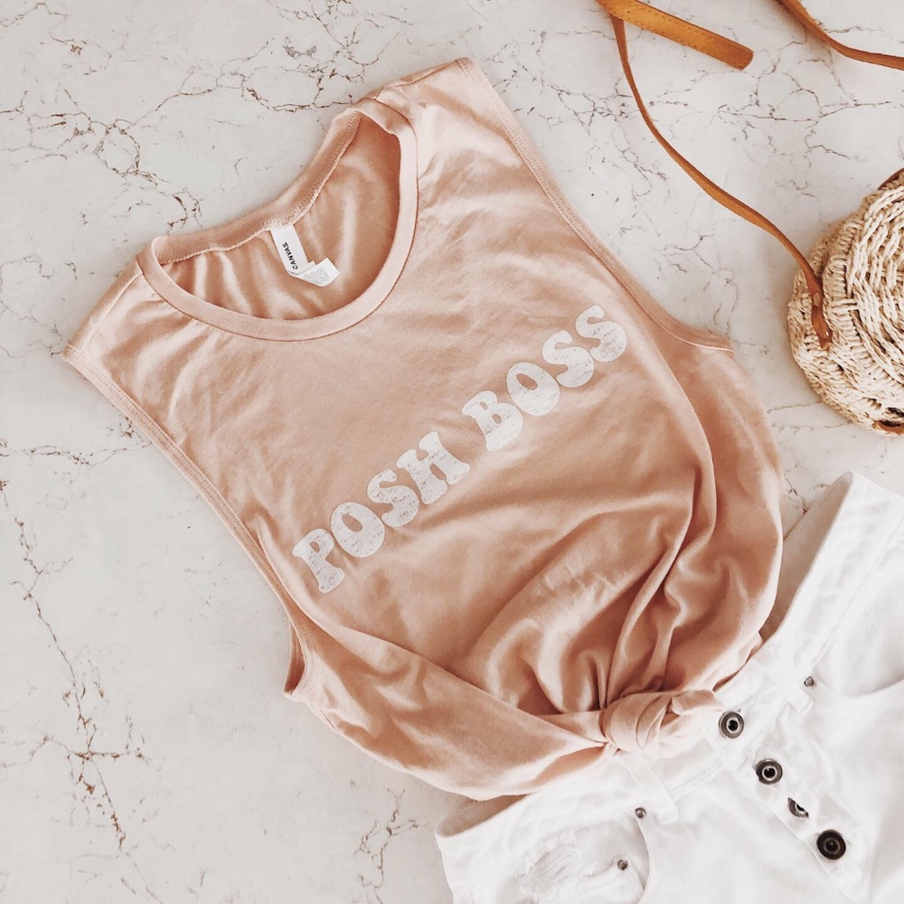 POSH BOSS ✰ Groovy Print Tank Top | Salmon